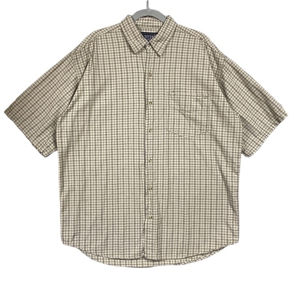 Triveni Collection Cotton Plaid Short Sleeve Button Up Shirt Sz XXL - Picture 1 of 4